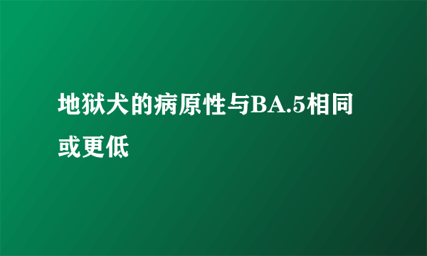 地狱犬的病原性与BA.5相同或更低