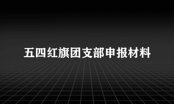 五四红旗团支部申报材料