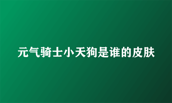 元气骑士小天狗是谁的皮肤