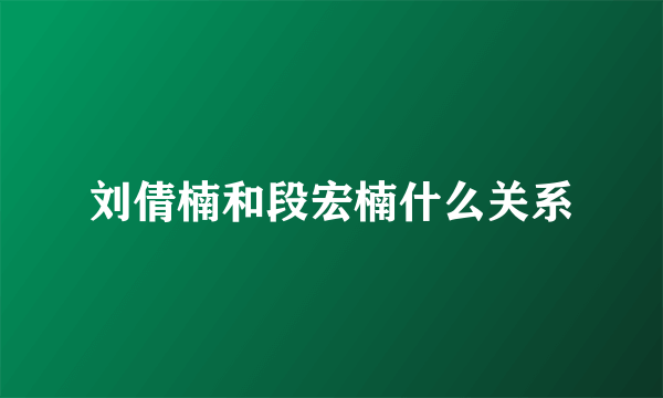 刘倩楠和段宏楠什么关系