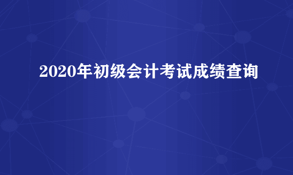 2020年初级会计考试成绩查询