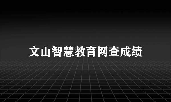 文山智慧教育网查成绩