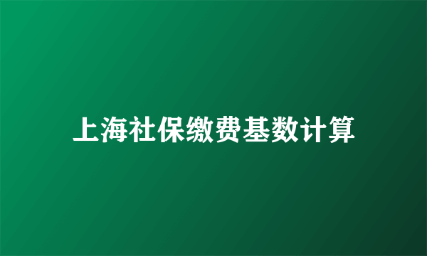 上海社保缴费基数计算