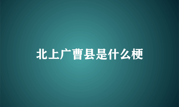 北上广曹县是什么梗