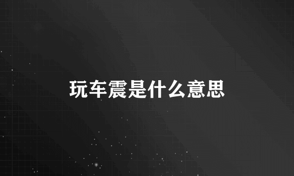 玩车震是什么意思