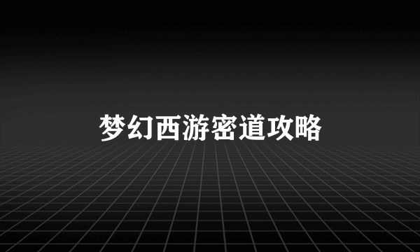 梦幻西游密道攻略