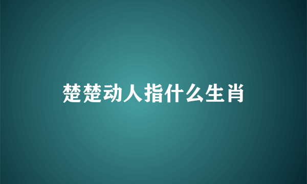 楚楚动人指什么生肖