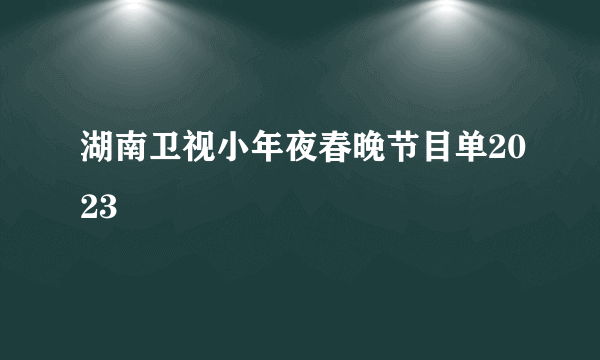 湖南卫视小年夜春晚节目单2023