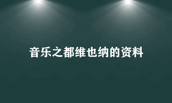 音乐之都维也纳的资料