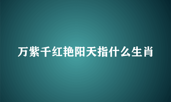 万紫千红艳阳天指什么生肖