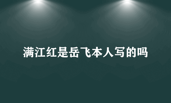 满江红是岳飞本人写的吗