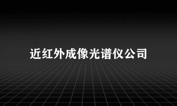 近红外成像光谱仪公司