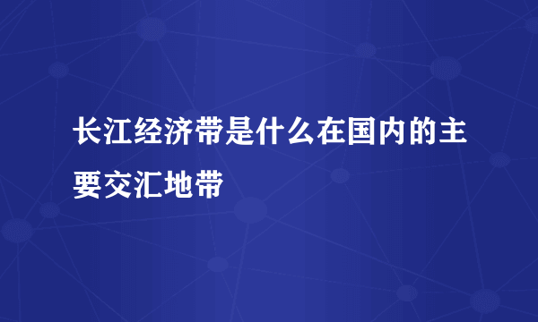 长江经济带是什么在国内的主要交汇地带