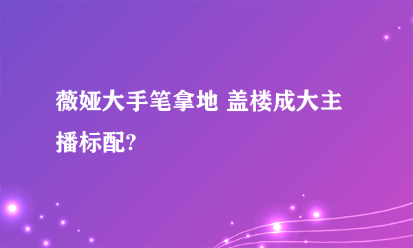 薇娅大手笔拿地 盖楼成大主播标配?