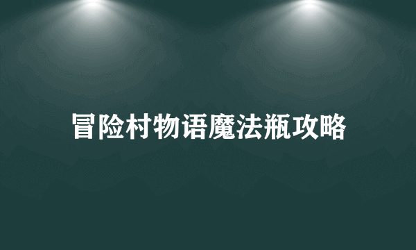 冒险村物语魔法瓶攻略