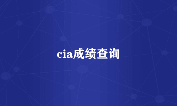 cia成绩查询