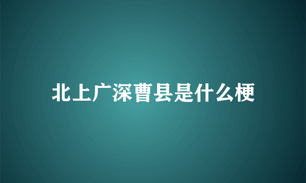 北上广深曹县是什么梗