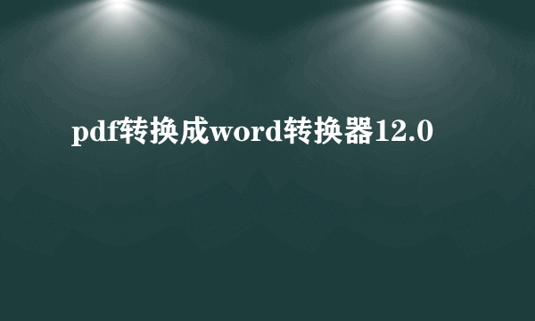 pdf转换成word转换器12.0