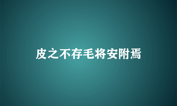 皮之不存毛将安附焉