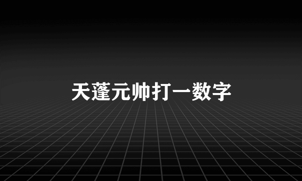 天蓬元帅打一数字