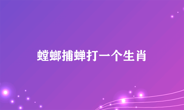 螳螂捕蝉打一个生肖