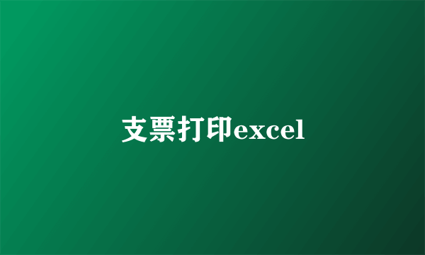 支票打印excel