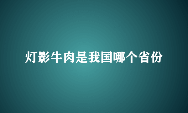 灯影牛肉是我国哪个省份