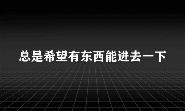 总是希望有东西能进去一下