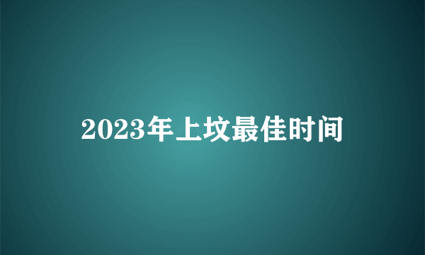 2023年上坟最佳时间