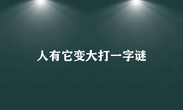 人有它变大打一字谜