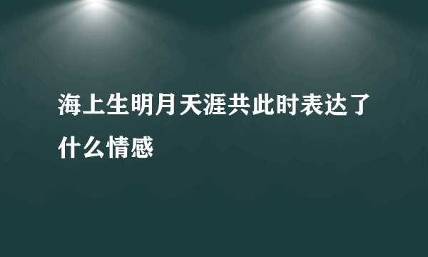 海上生明月天涯共此时表达了什么情感