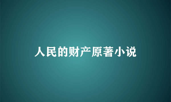 人民的财产原著小说