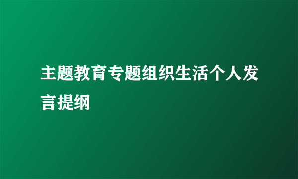 主题教育专题组织生活个人发言提纲