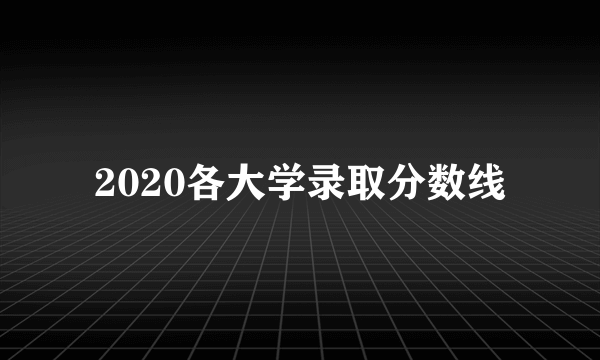 2020各大学录取分数线