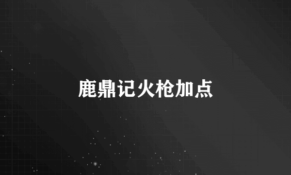 鹿鼎记火枪加点