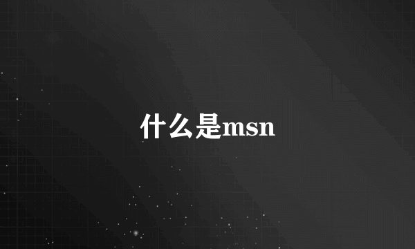 什么是msn