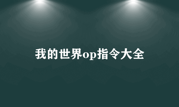 我的世界op指令大全