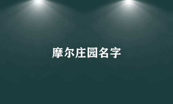 摩尔庄园名字