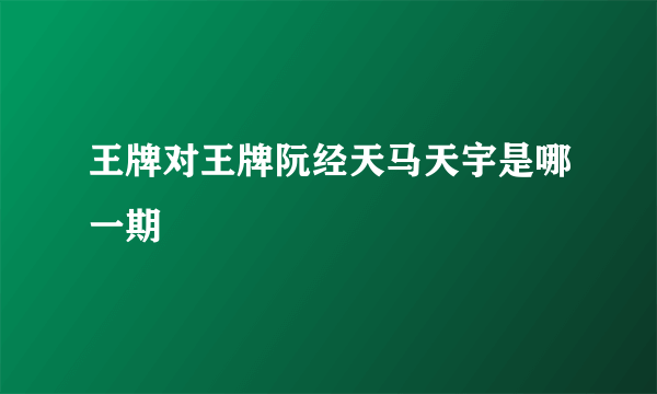 王牌对王牌阮经天马天宇是哪一期