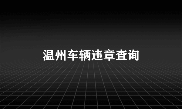 温州车辆违章查询