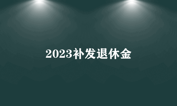 2023补发退休金