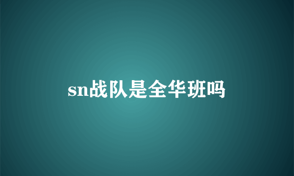 sn战队是全华班吗