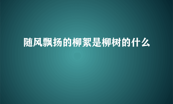 随风飘扬的柳絮是柳树的什么