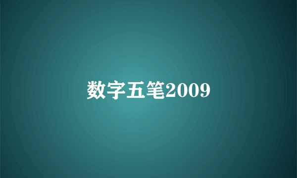 数字五笔2009