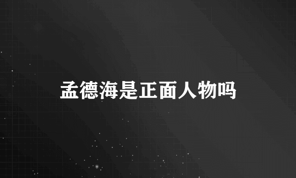 孟德海是正面人物吗