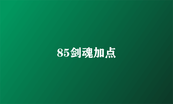 85剑魂加点