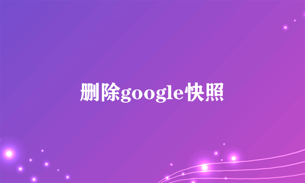 删除google快照