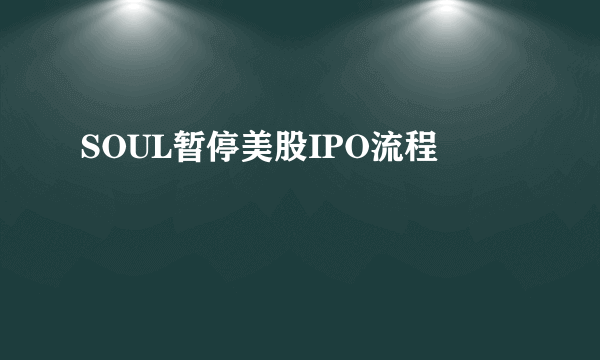 SOUL暂停美股IPO流程