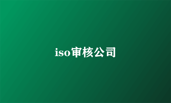 iso审核公司