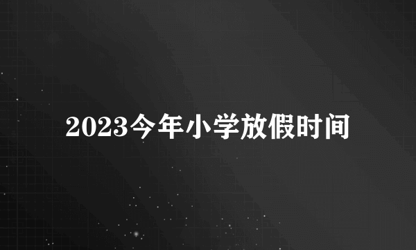 2023今年小学放假时间